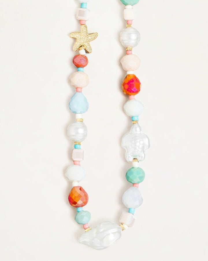 Pearl And Starfish Mixed Beaded Necklace