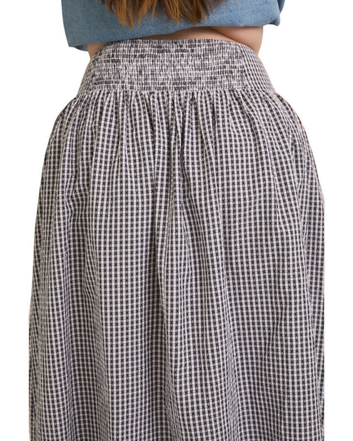 Black Check Drop Waist Skirt