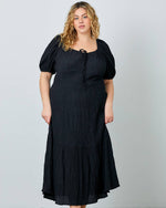 Black Textured Rita Dress