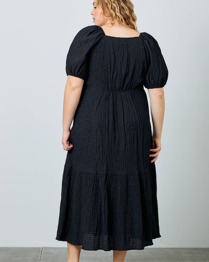 Black Textured Rita Dress