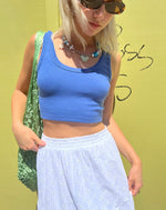 Blue Lala Baby Rib Cropped Tank