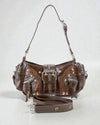 Brown Christina Rivet Shoulder Bag