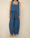 High Rise Denim Barrel Pant