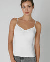 White Jersey Shirred Cami