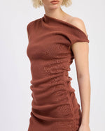 Brown Mini Off Shoulder Dress