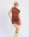 Brown Mini Off Shoulder Dress
