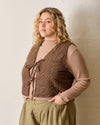 Chocolate Floral Quilted Vest