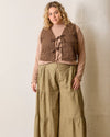 Chocolate Floral Quilted Vest