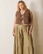 Chocolate Floral Quilted Vest