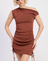 Brown Mini Off Shoulder Dress