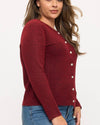 Plus Wine Button Down Cardigan