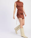 Brown Mini Off Shoulder Dress