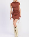 Brown Mini Off Shoulder Dress