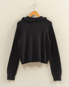 Ruffle Collar Cardigan Sweater