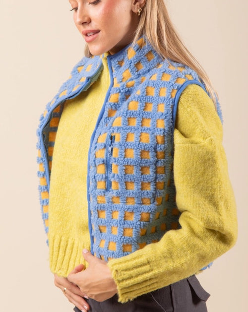Baby Blue & Gold Fleece Vest