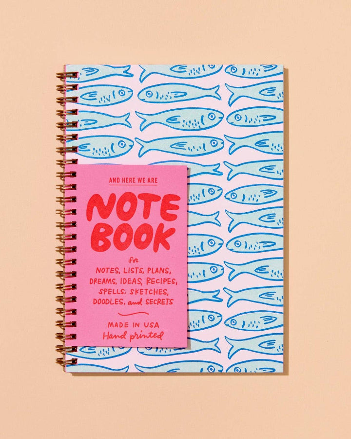 Sardines Lettepress Spiral Notebook