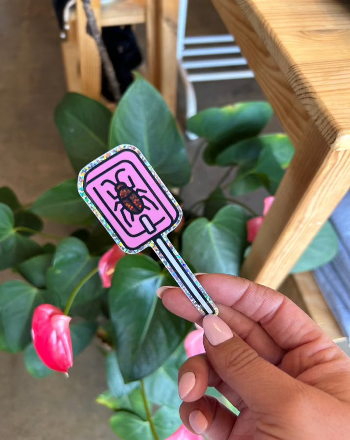 Roach lollipop glitter sticker