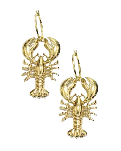 Gold Lobster Earrings
