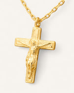 Gold Dipped Crucifix Cross Pendant Necklace