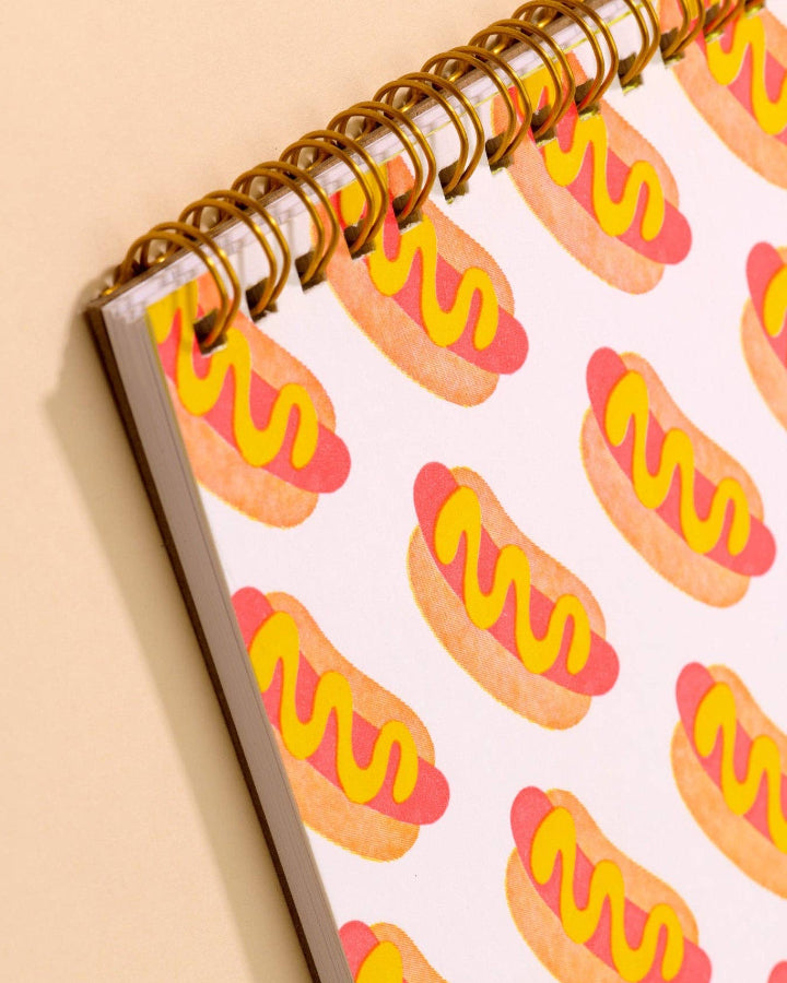 Hot Dogs Letterpress Spiral Notebook