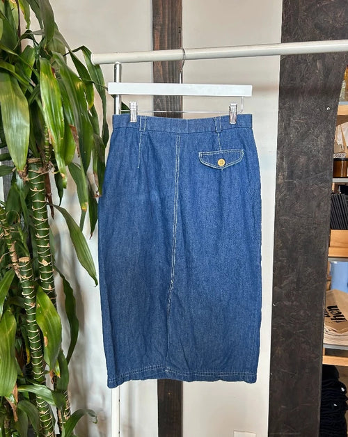 Vintage Denim Midi Skirt
