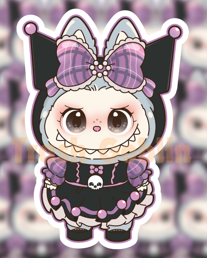 Kuromi Labubu Vinyl Sticker