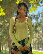 Vintage Moss Asymmetrical Hem Top