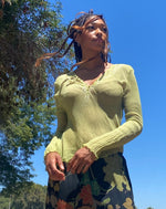 Vintage Moss Asymmetrical Hem Top