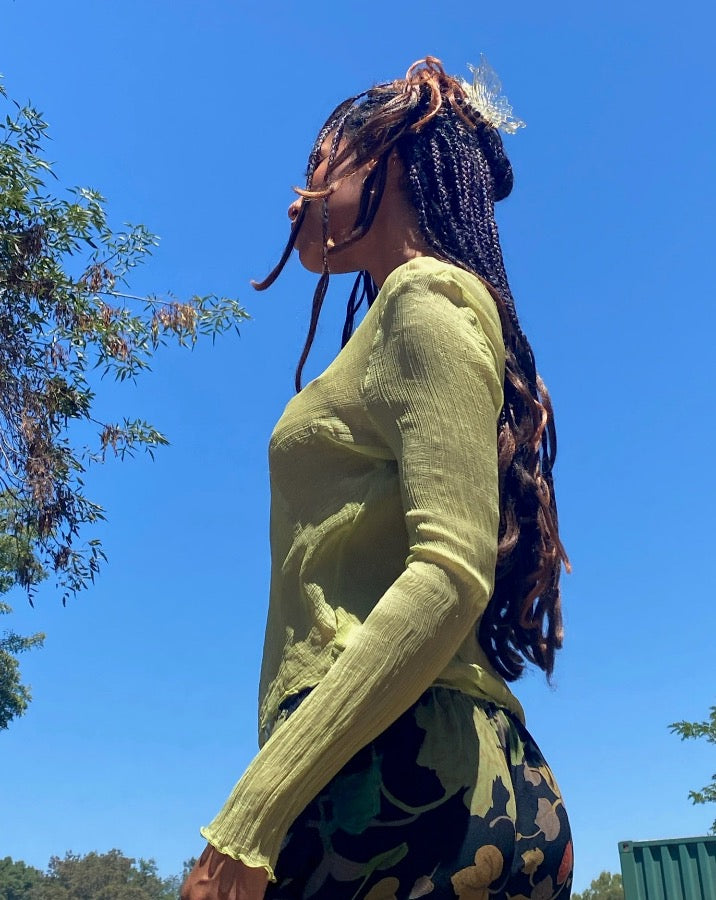 Vintage Moss Asymmetrical Hem Top