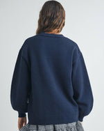 Navy Bow Applique Cardigan