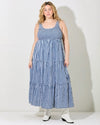 Smocked Blue Gingham Plus Maxi Dress