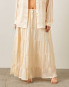 Cream Crinkle Satin Skirt