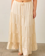 Cream Crinkle Satin Skirt
