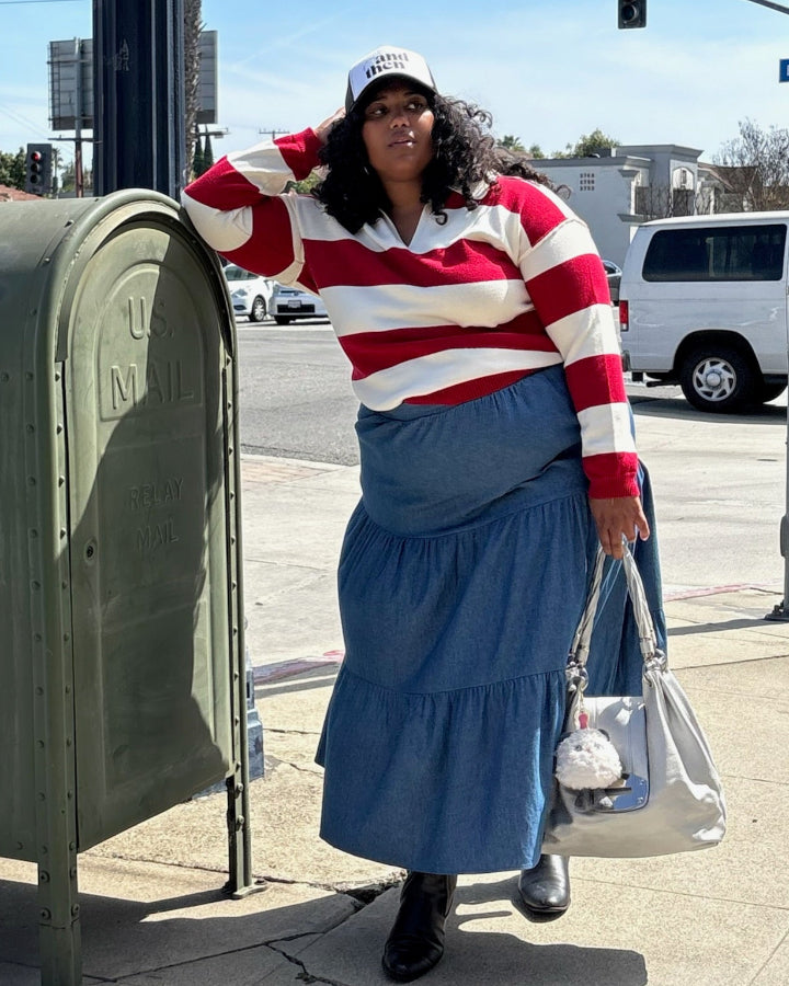 Red Rugby Stripe Sweater