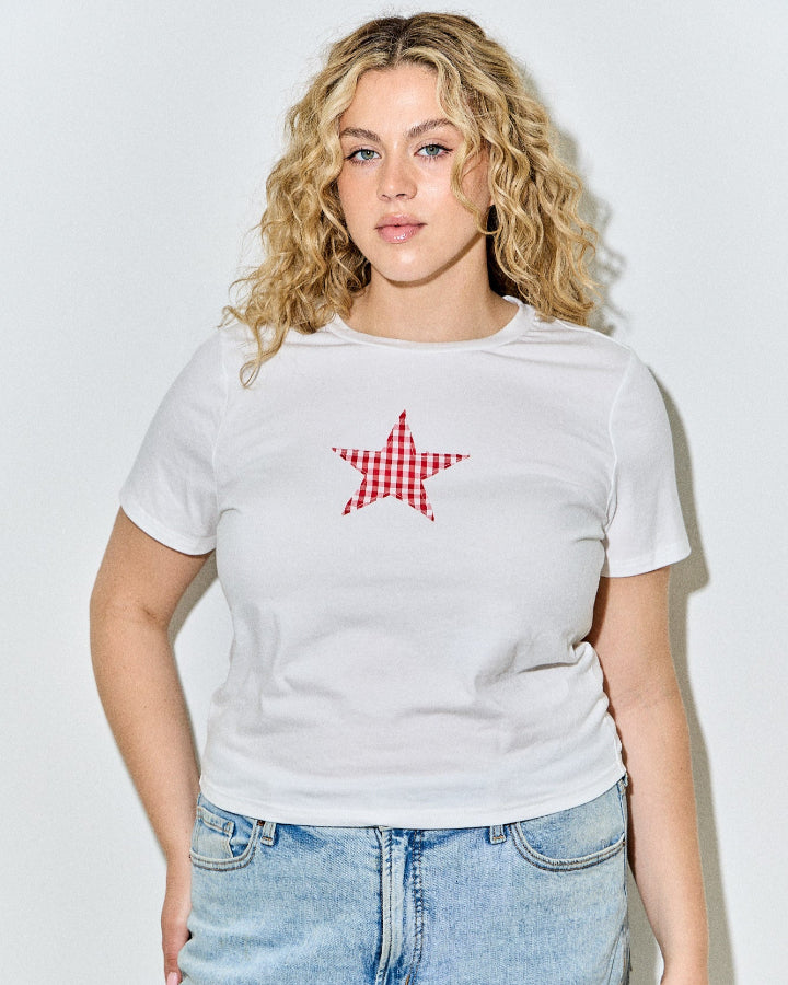 Plus Gingham Star Tee