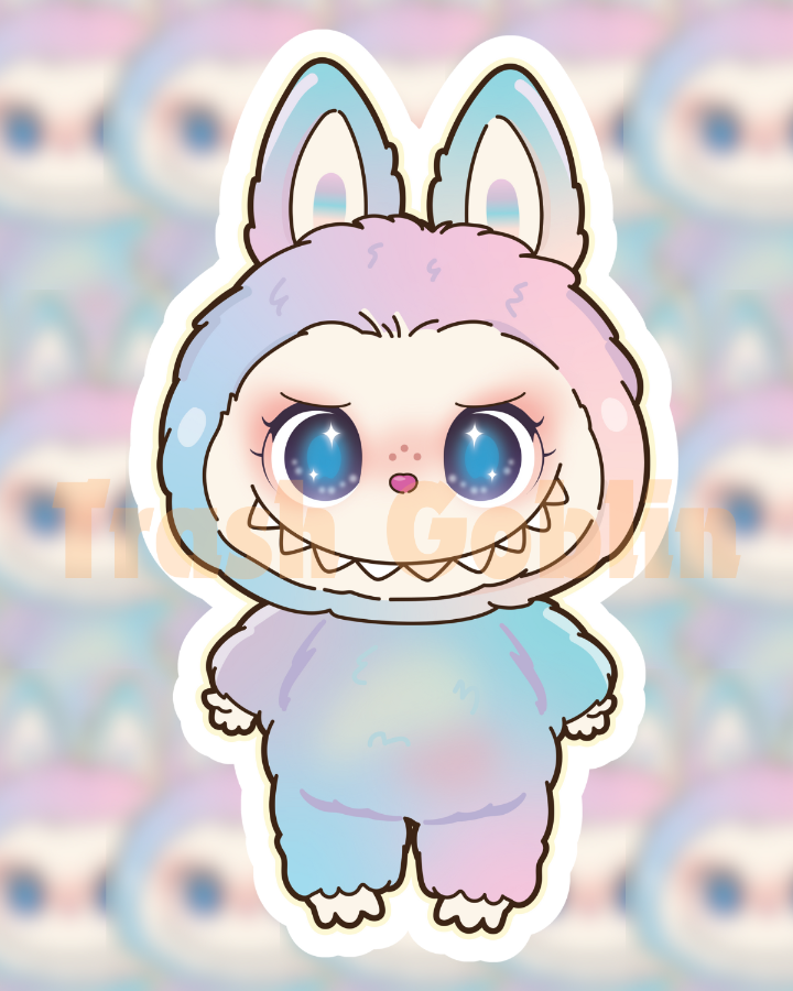 Pastel Rainbow Labubu Vinyl Sticker