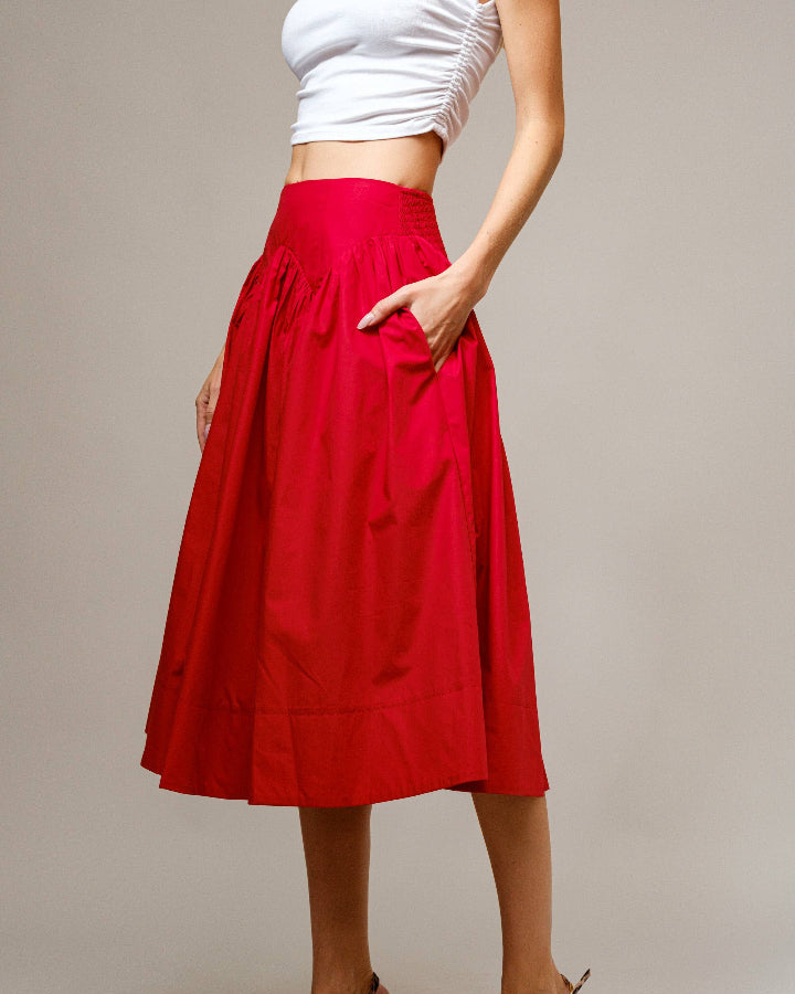 Red Drop Waist Skirt