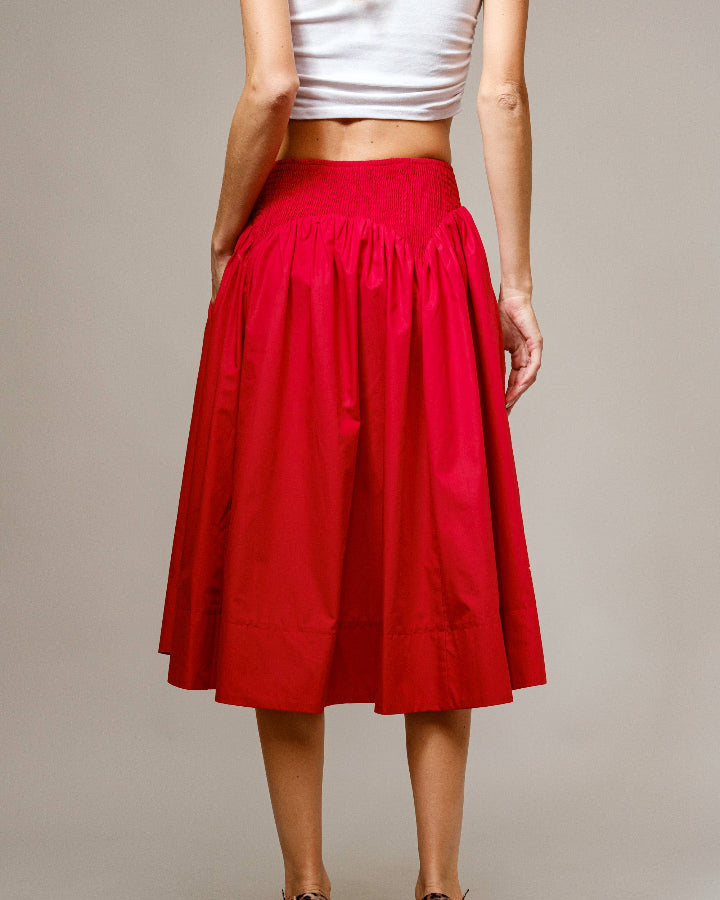 Red Drop Waist Skirt