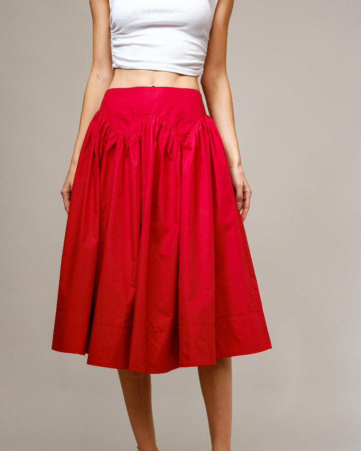 Red Drop Waist Skirt
