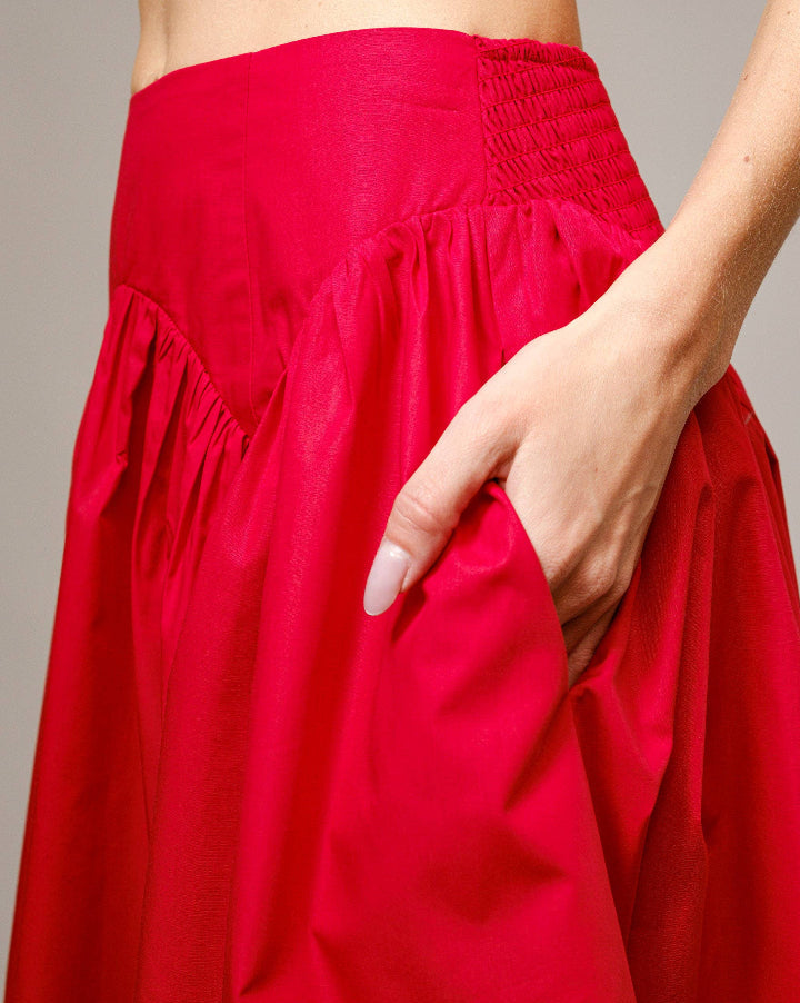 Red Drop Waist Skirt