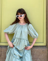 Sage Puff Sleeve Dress