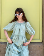 Sage Puff Sleeve Dress