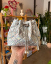 Quilted Bucket Bag with Pearls
