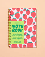 Strawberry Letterpress Spiral Notebook