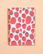 Strawberry Letterpress Spiral Notebook