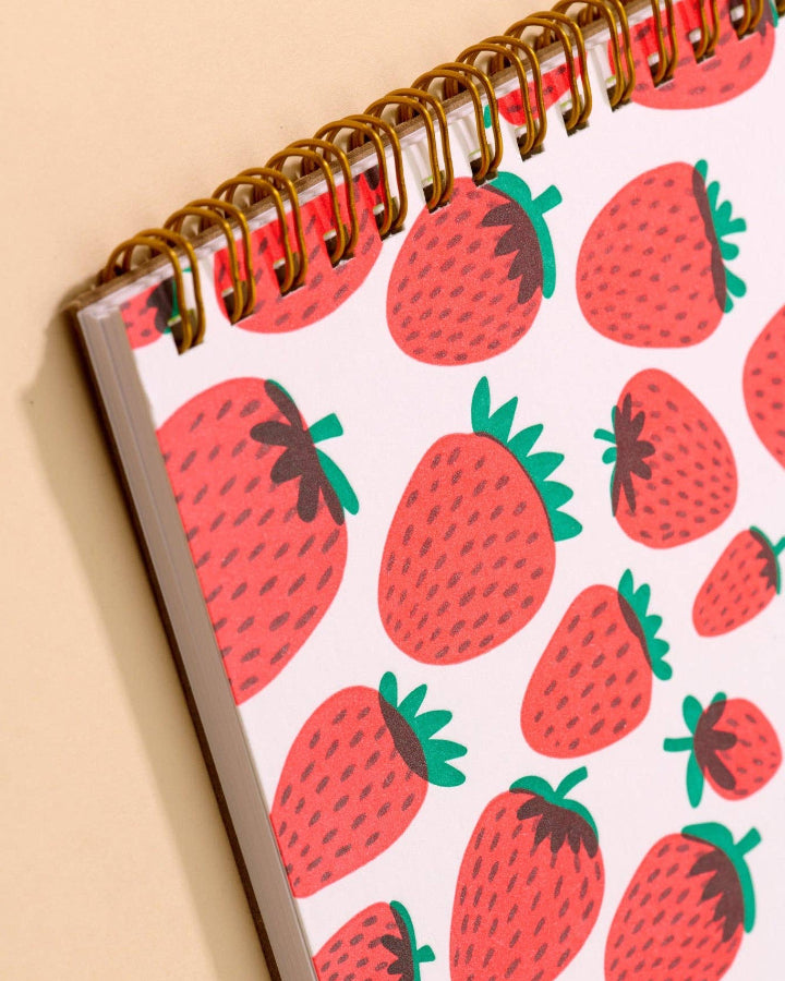 Strawberry Letterpress Spiral Notebook