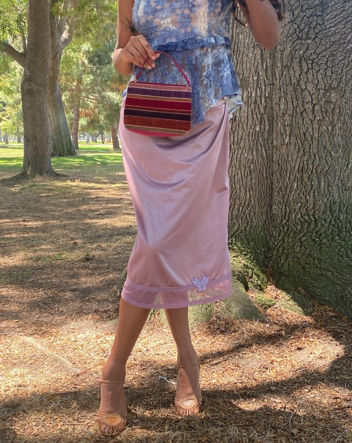 Vintage Blush Slip Skirt
