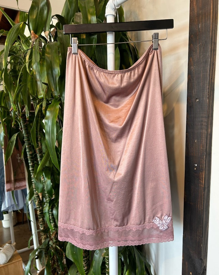 Vintage Blush Slip Skirt