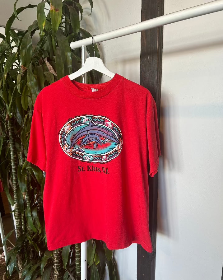 Vintage Red W.I. Dolphin Tee