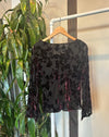 Vintage Velvet Plum Floral Top